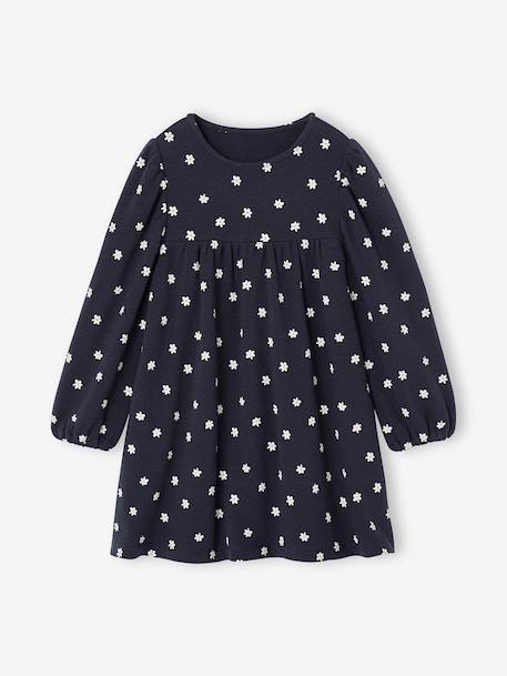 Robe manches longues fille écru+marine - vertbaudet enfant 