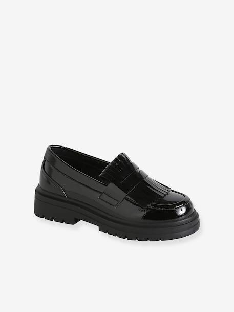 Mocassins fille synthétique noir - vertbaudet enfant 