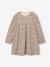 Jersey jurk met lange mouwen meisje ecru+marineblauw - vertbaudet enfant 