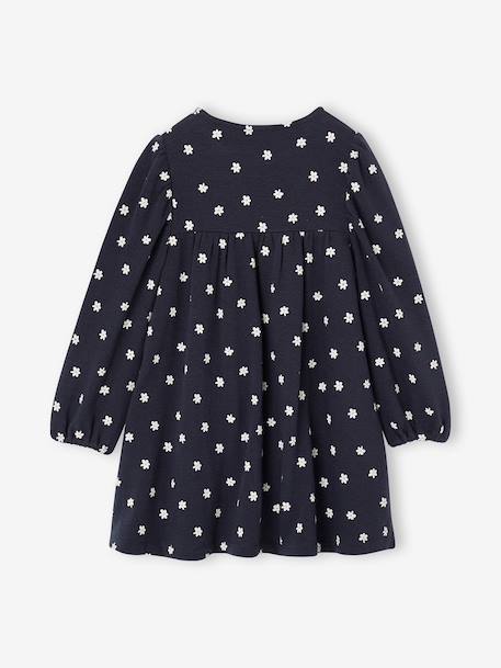 Robe manches longues fille écru+marine - vertbaudet enfant 