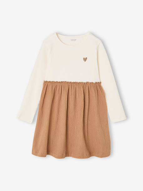 Fille-Robe-Robe 2 en 1 manches longues fille