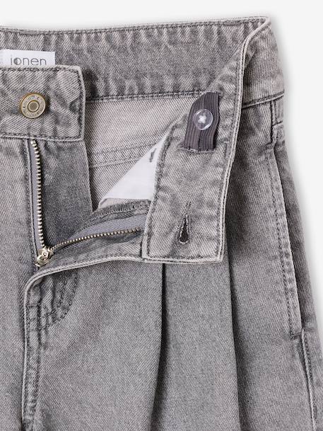 Wijde jeans voor meisjes denimgrijs+middenblauw - vertbaudet enfant 