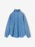 Meisjesblouse met opstaande kraag middenblauw - vertbaudet enfant 