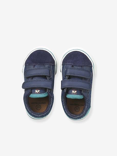 Chaussures premiers pas bébé à scratch bleu - vertbaudet enfant 