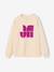 Sweat fille manches longues écru+vieux rose - vertbaudet enfant 