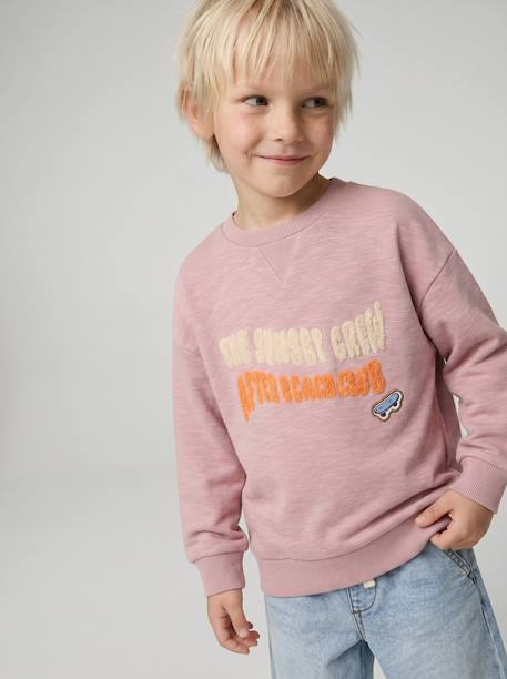 Sweat col rond garçon rose pâle - vertbaudet enfant 