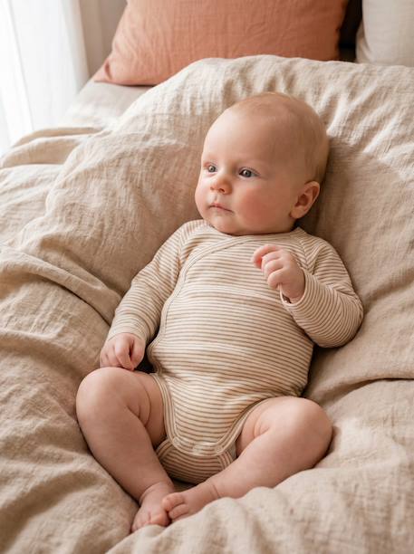 Lot de 3 bodies naissance manches longues cappuccino - vertbaudet enfant 