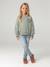 Meisjessweater met hartjespatch groengrijs+marineblauw - vertbaudet enfant 