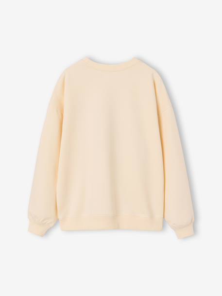 Sweat fille manches longues écru+vieux rose - vertbaudet enfant 