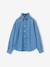 Chemise fille col montant bleu moyen - vertbaudet enfant 