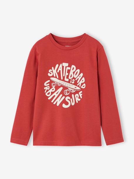 Lot de 3 T-shirts manches longues garçon caramel+lilas+rouille+vert sauge - vertbaudet enfant 