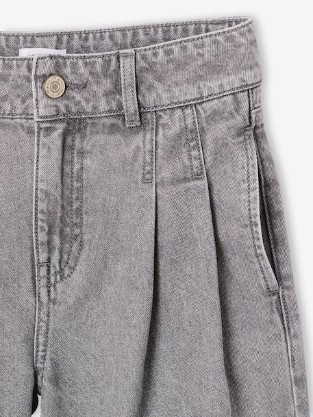 Wijde jeans voor meisjes denimgrijs+middenblauw - vertbaudet enfant 