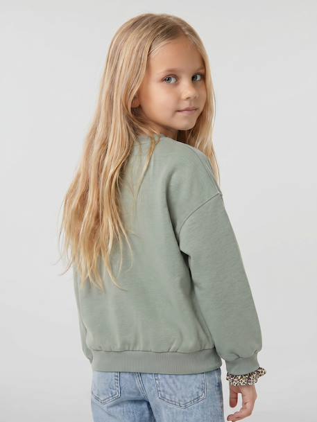 Sweat fille marine+vert de gris - vertbaudet enfant 