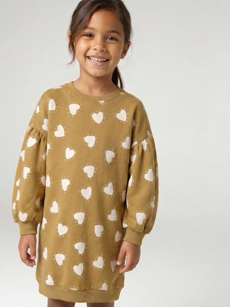 Robe courte fille écru+olive - vertbaudet enfant 