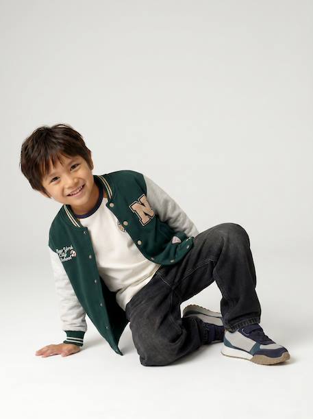 Sweat teddy garçon marine+vert sapin - vertbaudet enfant 