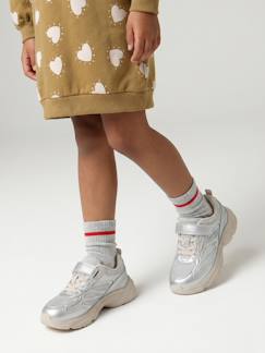 -Baskets enfant fille textile à scratch