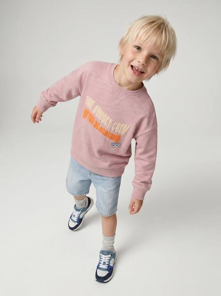 Sweat col rond garçon rose pâle - vertbaudet enfant 