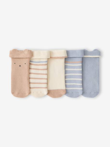 Lot de 5 chaussettes bébé garçon vanille - vertbaudet enfant 
