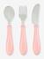Set 3 couverts d'apprentissage inox AIRY GREEN+OLD PINK - vertbaudet enfant 