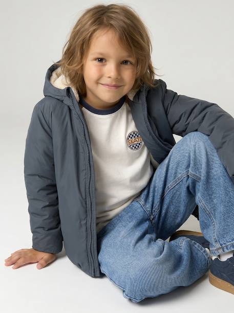 Parka garçon 3 en 1 blouson amovible kaki+lichen+Marine grisé+noix de pécan - vertbaudet enfant 