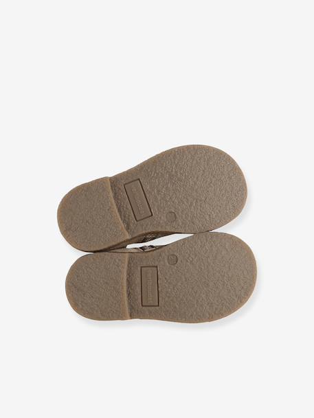 Eerste stap schoenen baby boots leer bruin+goudgeel+zwart - vertbaudet enfant 