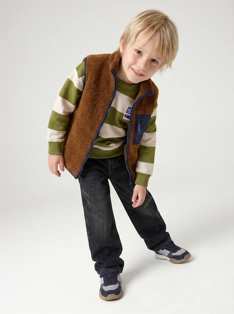 Loose jeans voor jongens double stone+zwart - vertbaudet enfant 