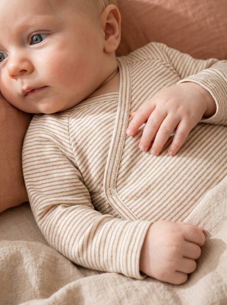 Lot de 3 bodies naissance manches longues cappuccino - vertbaudet enfant 