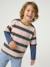 Gestreept T-shirt met dubbellook middenblauw - vertbaudet enfant 