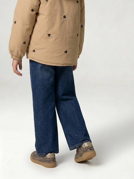 Wijde meisjesjeans blauw+denimgrijs+gebleekt denim+middenblauw+ongewassen denim+stone+zwart denim - vertbaudet enfant 