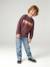 Sweat garçon col rond blanc chiné+mauve - vertbaudet enfant 