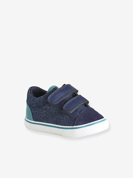 Chaussures premiers pas bébé à scratch bleu - vertbaudet enfant 