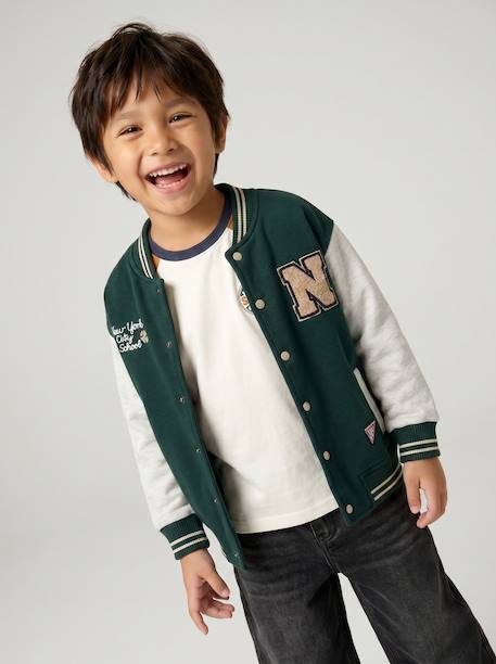 Teddy sweater jongen dennen+marineblauw - vertbaudet enfant 