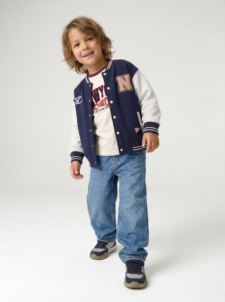 Loose jeans voor jongens double stone+zwart - vertbaudet enfant 
