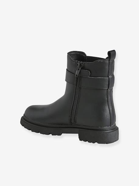 Boots fille zippées synthétique noir - vertbaudet enfant 