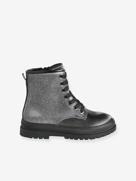 Bottines enfant fille à lacets argenté - vertbaudet enfant 