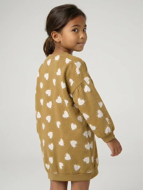 Robe courte fille écru+olive - vertbaudet enfant 