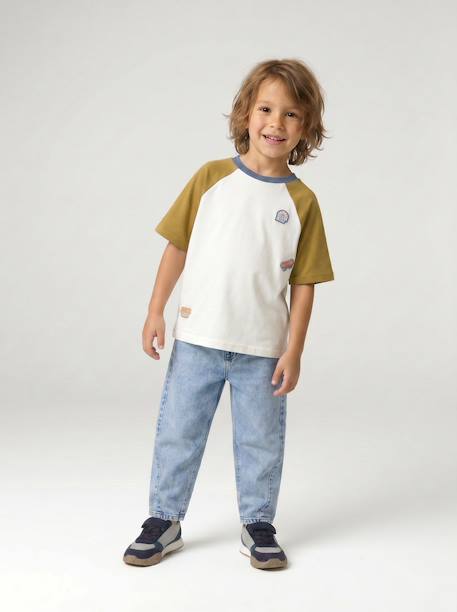 T-shirt manches courtes garçon kaki - vertbaudet enfant 