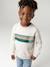 Sweat garçon col rond blanc chiné+mauve - vertbaudet enfant 