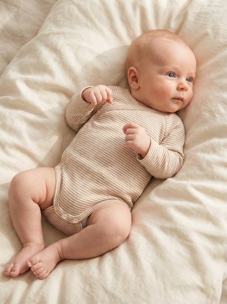 Set van 3 babyrompers met lange mouwen cappuccino - vertbaudet enfant 