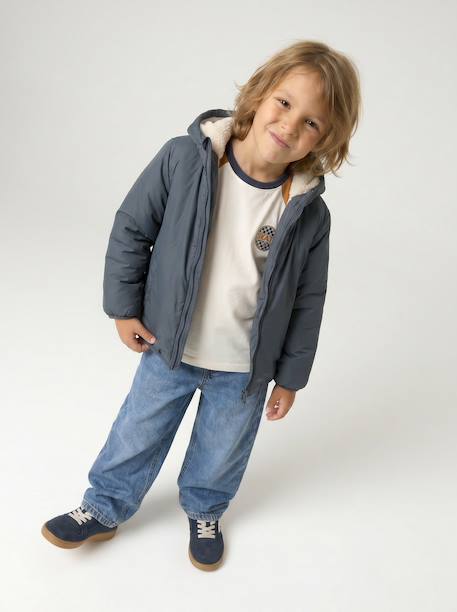 Parka garçon 3 en 1 blouson amovible kaki+lichen+Marine grisé+noix de pécan - vertbaudet enfant 