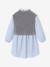 Robe-chemise fille effet 2 en 1 écru+gris chiné+marine - vertbaudet enfant 