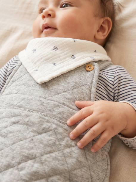 Ensemble 3 pièces bébé personnalisable gris chiné - vertbaudet enfant 