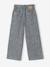 Wijde jeans in paperbagstijl met bloemmotieven voor meisjes denimgrijs+grijs+lichtblauw - vertbaudet enfant 