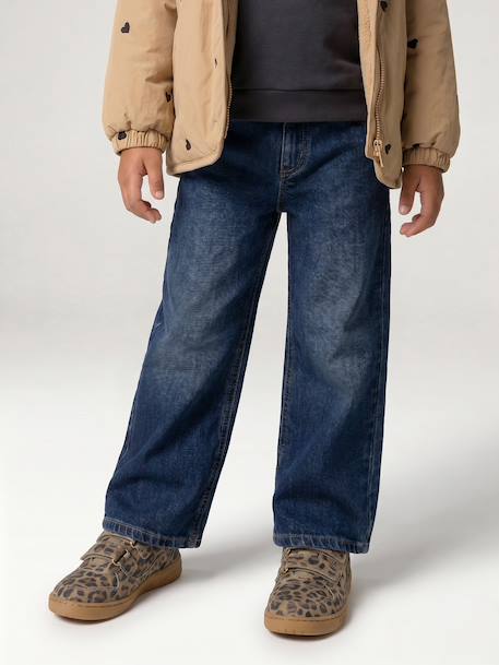 Jean fille large bleu+bleu moyen+denim black+denim bleached+denim brut+denim gris+stone - vertbaudet enfant 