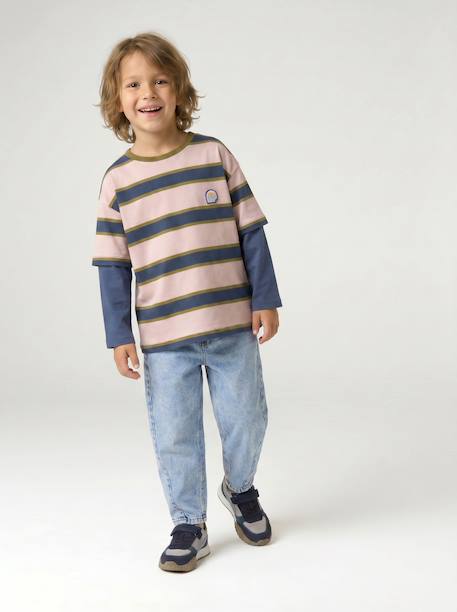 Jean droit garçon double stone - vertbaudet enfant 