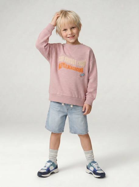 Sweat col rond garçon rose pâle - vertbaudet enfant 