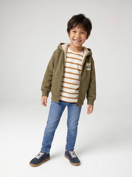 Set van 3 T-shirt met korte mouwen karamel+marineblauw+pecannoot+saliegroen - vertbaudet enfant 