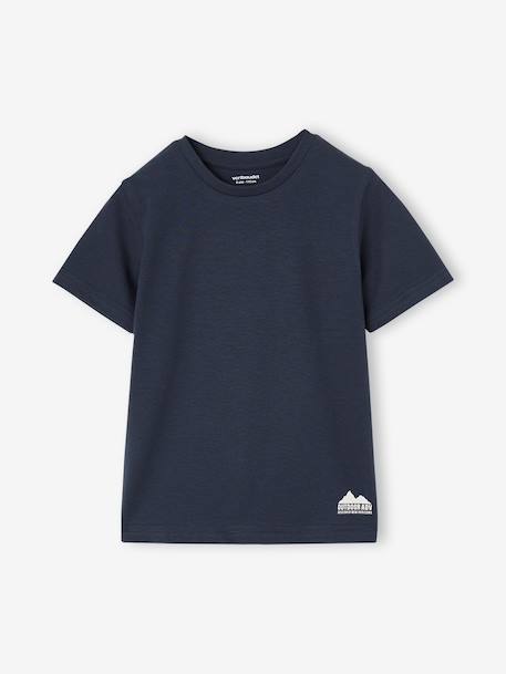 Set van 3 T-shirt met korte mouwen karamel+marineblauw+pecannoot+saliegroen - vertbaudet enfant 