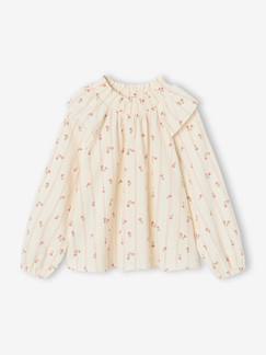 Meisje-Hemd, blouse, tuniek-Meisjesblouse met lange mouwen