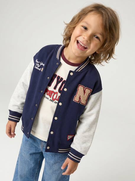 Sweat teddy garçon marine+vert sapin - vertbaudet enfant 